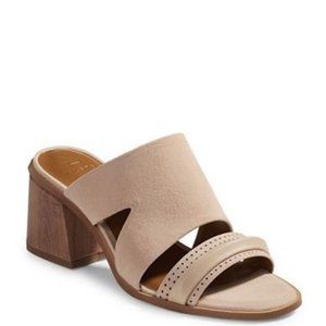 Halston Riley Owen Toe Suede Tan Sandals 9.5